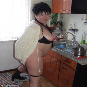 Chubby amateur housewife shows it all